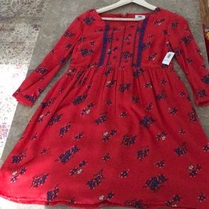 Red midi dress, old navy XS